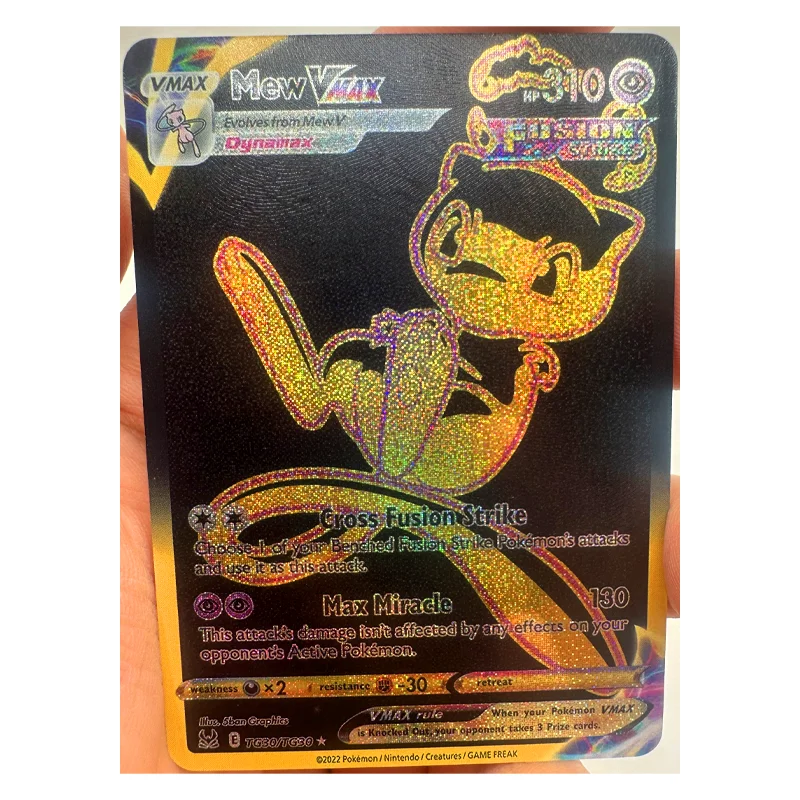 Pokemon English Mew Ice Rieder Calyrex VMAX Black Gold Relief Effect Toys - $9.80+