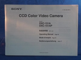 Sony CCD Video Camera Dxc 151A Manual Instructions Dq-
show original tit... - $24.76