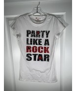 Womens T Shirt L Graphics Party Like A Rock Star - $562.22 MXN