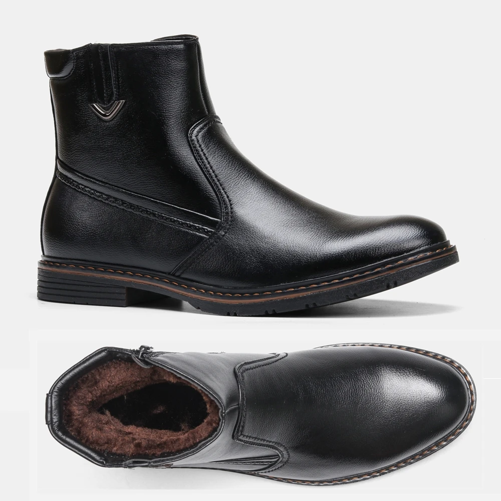 Men Winter Boots Vintage Ankle Warm Men&#39;s Winter Shoes #5278 - $70.02