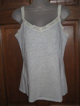 Hollister Lace Trim Heather Gray Stretch Knit Cami Tank Top - Size L - £9.37 GBP