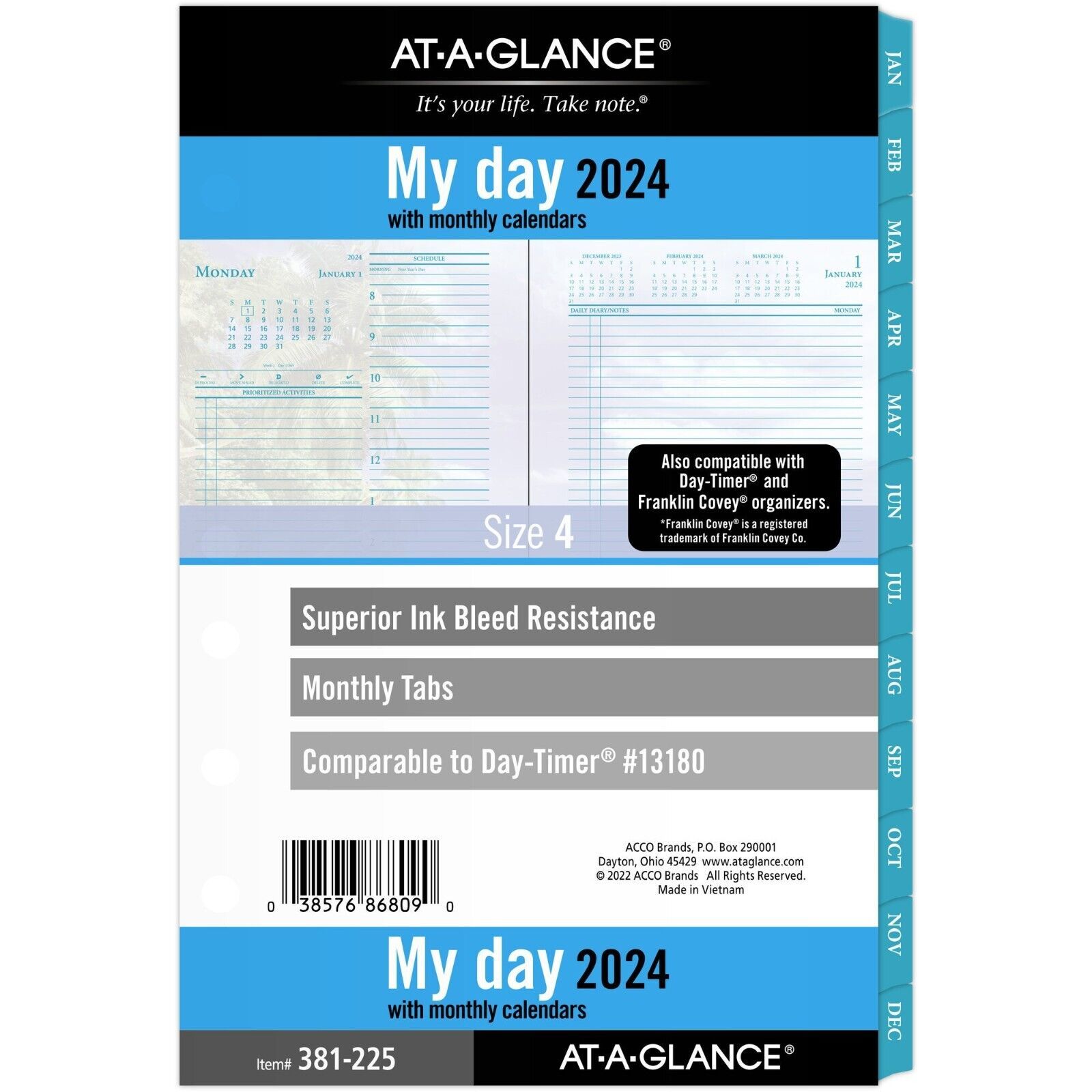AT-A-GLANCE 2024 Seascapes (381-225) Daily/Monthly Two Page/Day Planner Refill - $54.44