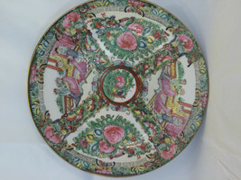 ANTIQUE CHINESE ROSE MEDALLION FAMILLE WALL PLATES CHARGERS SIGNED - $106.81