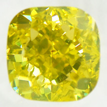 Cushion Shape Diamond Fancy Yellow Loose IGI Certified Enhanced 1.41 Carat SI1 - £1,499.97 GBP