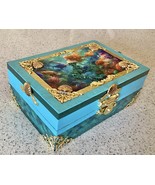 Glittering Mermaid Themed Wooden Trinket Box  - £9.48 GBP