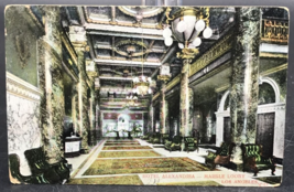 1907 Hotel Alexandria Marble Lobby Los Angeles CA Postcard Postmarked California - £5.93 GBP