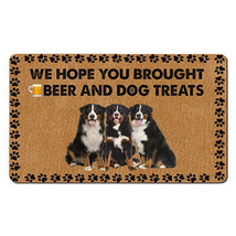 Funny Bernese Mountain Dogs Doormat Beer And Dog Treats Mat Gift For Dog Mom Dad - £31.28 GBP