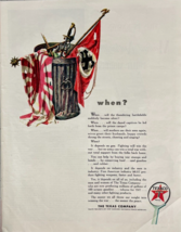 Texaco 1943 Magazine Print Ad WWII Era The Texas Oil Company Enemy Flags... - £11.55 GBP