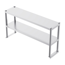 VEVOR Stainless Steel Adjustable Work Table, Double Overshelf, 12 x 48 x... - $92.99