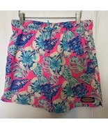 Vineyard Vines Swim Trunks M Pink Blue Floral Shell Print Board Shorts - $41.01 CAD
