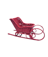 Wicker Sleigh Tabletop Decor Red Vintage Ornament Christmas Basket Displ... - $543.94 MXN