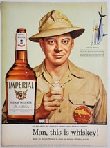 1955 Print Ad Imperial Hiram Walker Blended Whiskey 261-Lb Mako Shark - £15.23 GBP