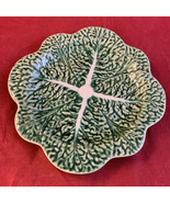 Ceramic PLATE 7&quot; Vintage Bordallo Pinheiro CABBAGE Green Leaf  Portugal - $61.53 CAD