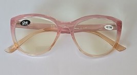 Reading Glasses ~ Two Tone Pink/Light Orange ~ Plastic Frames ~ +2.50 St... - £18.52 GBP