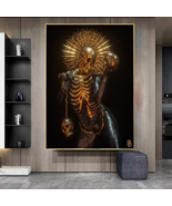 Golden Skeleton Poster Wall Art - No Frame - £18.08 GBP