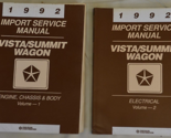 1992 Dodge Vista Aquila Summit Wagon Servizio Negozio Riparazione Manual... - $19.89