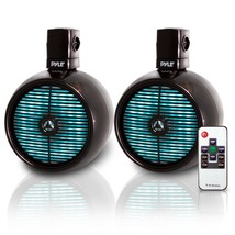 Pair of Rated Marine Tower Speakers with LED Lights, 8.0&#39;&#39; 480W - £284.23 GBP