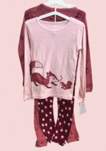 Carters Just One You 4-PC Pajama Set Girls 5 Pink 100% Cotton Long Sleeve Pants - £14.24 GBP