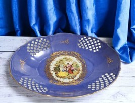 Vtg Victorian Royal Vienna Style Fragonard Love Story Courting Couple 10&quot; Bowl - £14.01 GBP