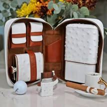 Brizard White Ostrich Havana Traveler  Made in USA NIB image 4