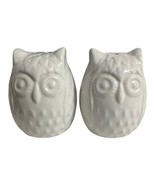 White Ceramic Owl Salt and Pepper Shakers – 3x2 Vintage Set with Loose Stoppers - $10.80