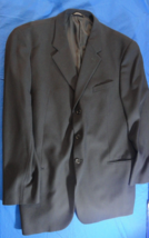 3 BUTTON DESIGNER GIORGIO ARMANI BLACK SUIT JACKET 48L / 48 LONG - $98.09