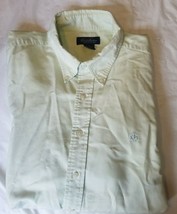 Brooks Brothers Mens Long Sleeve Shirt Size XL Mint Green 100% Supima Co... - $22.24