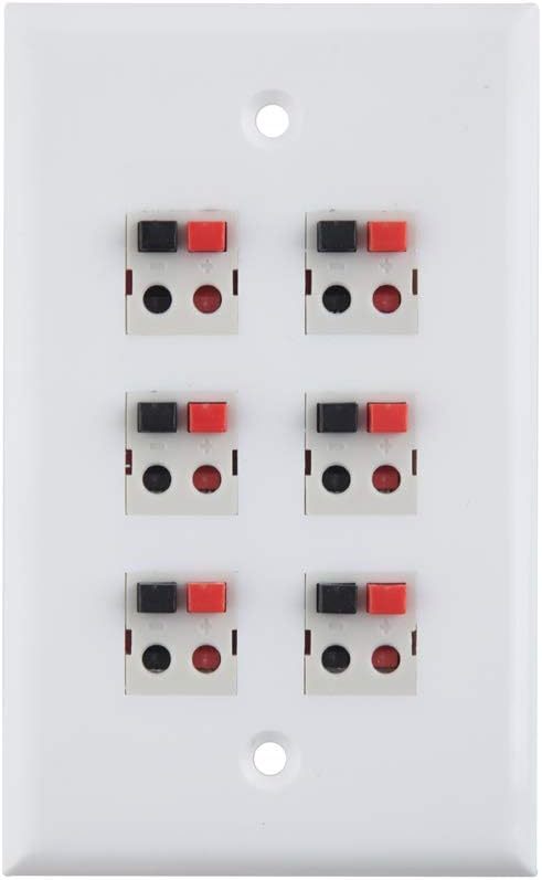 Teninyu 6 Port Speaker Jack Speaker Module Keystone Single Gang Wall, 6-... - $36.97