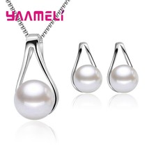 925 Silver Jewelry Sets for Women Girls Wedding Engagement Cute  Waterdrop Shape - £17.93 GBP