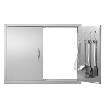 VEVOR BBQ Access Door, 31W x 24H in 2 Outdoor Kitchen Door,  Flush Mount Door - $80.90