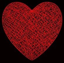 Set Of 2 Vinyl See Thru Placemats (Approx. 15&quot; Dia.) Valentine&#39;s Day Red Hearts - £11.24 GBP