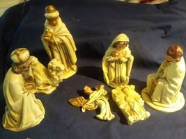 Vintage Antique Christmas 6 Piece Nativity Set Composite - £12.75 GBP