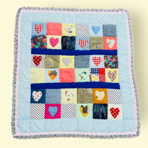 Homemade Patchwork Quilt - Crib, Baby, Lap Quilt, Wall Hanging - 33x30 I... - $23.03