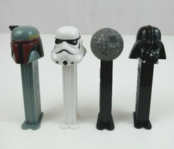 Vintage Lot of 4 Star Wars Pez Dispensers 2 Storm Troopers, Death Star, ... - $12.86