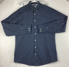 Eddie Bauer Shirt Men’s TL Tall Large Blue Window Pane Plaid Button Down... - £13.39 GBP