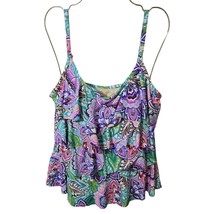 Miraclesuit Swimwear Swimsuit Bikini Tankini Top SZ 12 Pink Tiering UP R... - $36.30