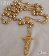 A beautiful golden pearl rosary - £27.03 GBP