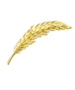 Vintage Trifari Feather Leaf Modernist Gold Tone Brooch Pin - $17.99