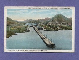 Vintage Postcard Aerial Air View Panama Canal Pedro Miguel Locks - £6.28 GBP