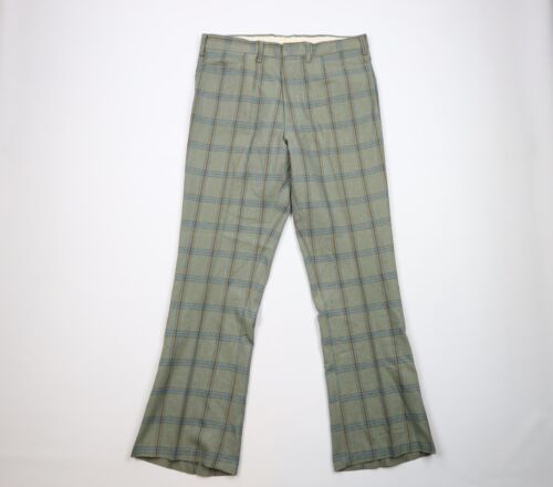 Primary image for Vintage 60s 70s Streetwear Mens 36x32 Wool Blend Flared Bell Bottoms Pants USA
