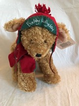 NEW Hallmark 10&quot; Holiday Puppy Dog Buddy Hollyday Plush Toy 2002 - £12.01 GBP