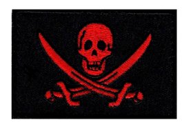 Jolly Roger Calico Jack Hook Patch (RED/BLK) - £6.31 GBP
