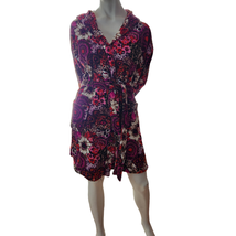 Vera Bradley Hooded Tie Robe Women Size Small Floral Fleece Pockets Short - $294.62 MXN