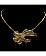 Vintage gold tone bow tie necklace 18” - $24.35