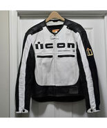 ICON Motorhead Asphalt Technologies Leather Armor Motorcycle Jacket Whit... - $207.61