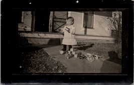 Wichita Kansas Gilstrap Family Child with Antique Toys on Sidewalk Postcard X14 - £11.76 GBP