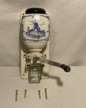 Vintage Zassenhaus Coffee Grinder Delft Blue Windmill Wall Mount Western... - $160.37