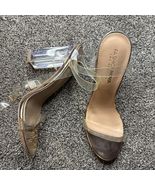 Fashion Nova Women&#39;s 8.5 Rose Gold Clear Acryllic Heels Clear Strap - €18,89 EUR
