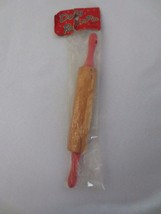 Vtg Child&#39;s Dolly Rollin PinToy Rolling Pin Red Handled Wood 1950&#39;s  Jap... - £15.95 GBP