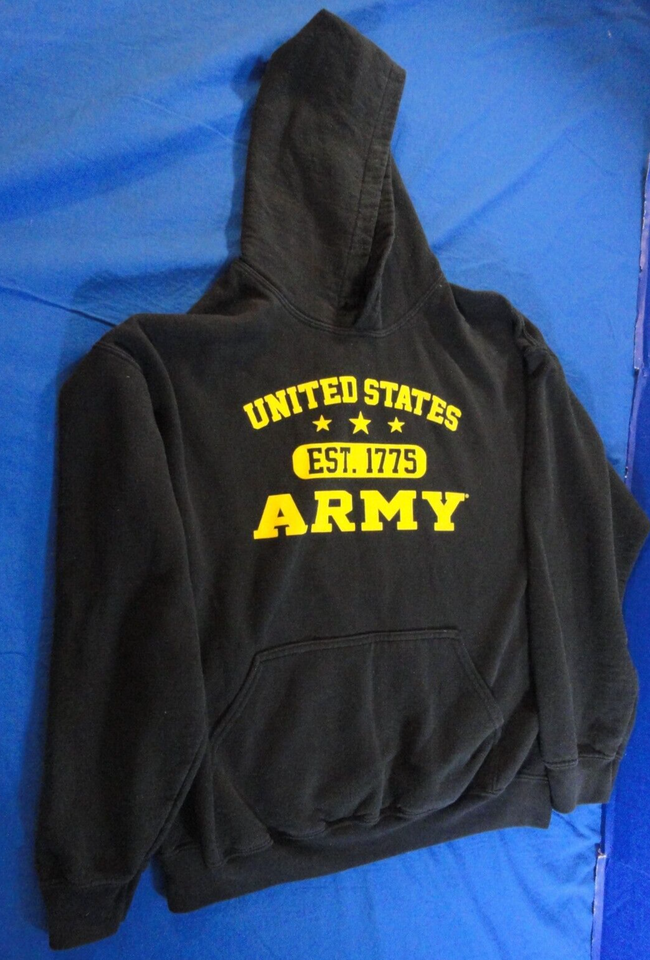 UNITED STATES ARMY ESTABLISHED 1775 BLACK & GOLD HOODIE LARGE - $24.29